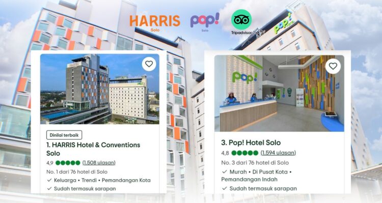 HARRIS Hotel Solo Peringkat #1 Di Tripadvisor, POP! Hotel Solo Masuk 3 Besar Refleksi Ulasan Kepuasan Tamu Pada Kualitas Layanan