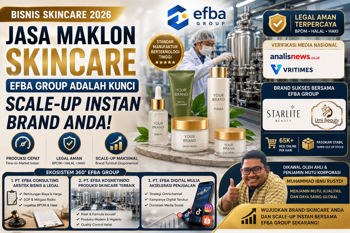 Bisnis Skincare 2026: Mengapa Jasa Maklon Skincare Efba Group Adalah Kunci Scale-Up Instan Brand Anda