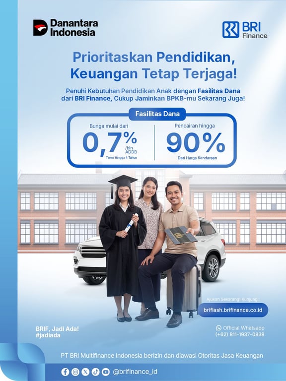 Siapkan Dana Pendidikan Anak di Tahun Ajaran Baru,  BRI Finance Hadirkan Solusi Dana Fleksibel