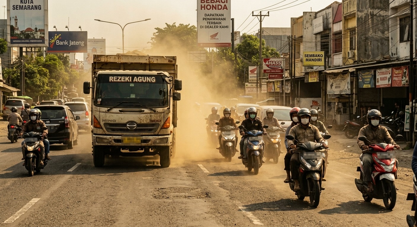 Ini Tips Berkendara Aman Saat Musim Kemarau dan Menghadapi Debu di Jalan